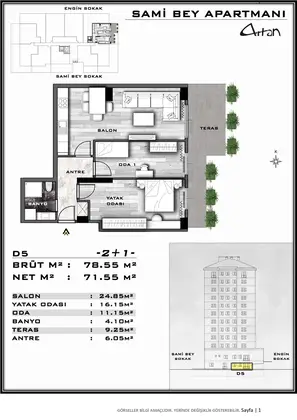 Sami Bey Apartmanı kat planı — fotoğraf 2