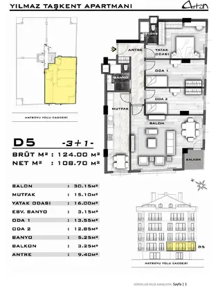 Yılmaz Taşkent Apartmanı kat planı — fotoğraf 4