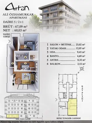 Ali Özhamurkar Apartmanı kat planı — fotoğraf 1