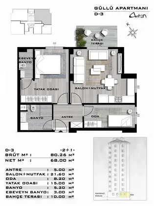 Güllü Apartmanı kat planı — fotoğraf 2