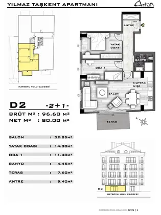 Yılmaz Taşkent Apartmanı kat planı — fotoğraf 3