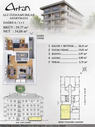 Ali Özhamurkar Apartmanı kat planı — fotoğraf 3